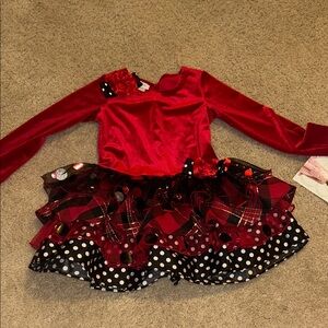 Bonnie Jean Red and Black Formal Kids Dress